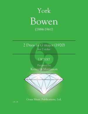 Bowen 2 Duets in G major (1920) 2 Violas (Prepared and Edited by Kenneth Martinson) (Urtext)