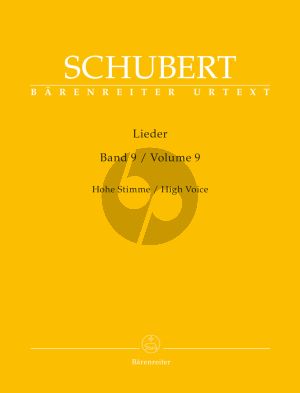 Schubert Lieder Vol. 9 Hoch / High (edited by Walther Durr) (Barenreiter-Urtext)