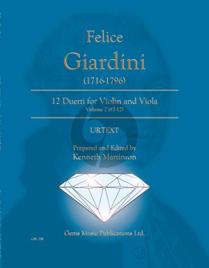 Giardini 12 Duetti for Volume 2 No. 7 - 12 for Violln - Viola (Prepared and Edited by Kenneth Martinson) (Urtext)