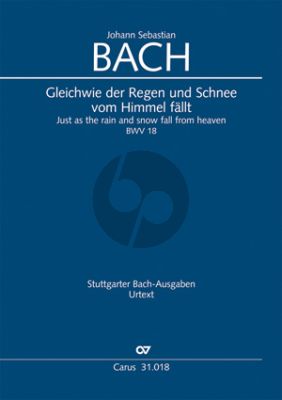 Bach Kantate BWV 18 Gleichwie der Regen und Schnee vom Himmel fällt Soli-Chor-Orchester Partitur (Frieder Rempp)