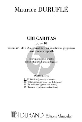 Durufle Quatre Motets: Ubi Caritas Op.10 No.1 SATB