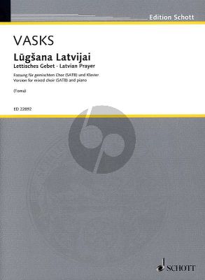 Vasks Lettisches Gebet - Latvian Prayer SATB-Klavier (Text von Velta Toma lettisch)