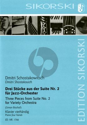 Shostakovich 3 Stücke aus der Suite No. 2 für Jazz-Orchester für Klavier vierhändig (arr. Simon Bischof)