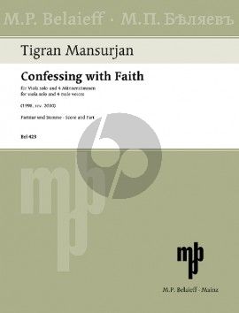 Mansurian Confessing with Faith 4 Male Voices and Viola (7 Prayers from the Prayer-Book of St Nerses Shnorhali)