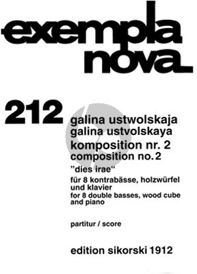 Ustwolskaja Kompostion No.2 Dies Irae 8 Double Basses-Wood Cube-Piano Score