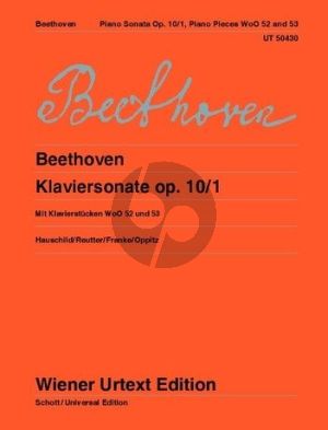 Beethoven Sonate Opus 10 No.1 Klavier (mit Klavierstücken WoO 52 und 53) (Peter Hauschild)