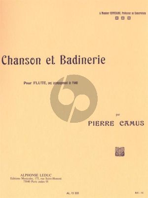 Camus Chanson et badinerie pour Flute et Piano