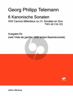 Telemann 6 Kanonische Sonaten 2 Viola da Gamba