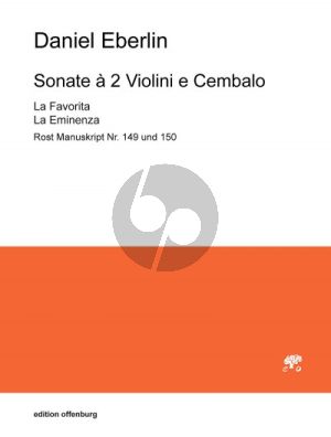 Eberlin Sonate à 2 Violini e Cembalo
