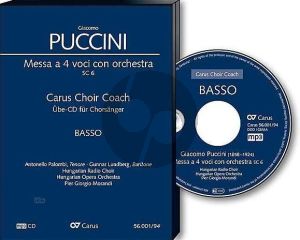 Puccini Messa a 4 Voici (Messa di Gloria) Soli-Chor-Orchester Bass Chorstimme CD (Carus Choir Coach)
