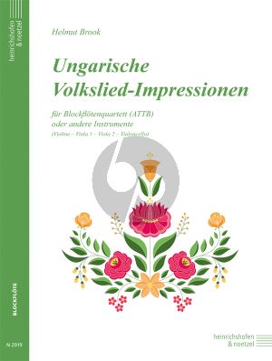 Brook Ungarische Volkslied-Impressionen 4 Blockflöten (ATTB) (Part./Stimmen)