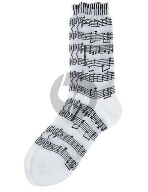 Sokken Dames Bladmuziek Zwart Wit - Maat 37-44 (Women's Socks - Sheet Music White-Black)