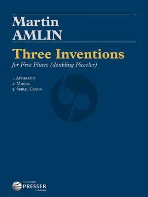 Amlin Three Inventions for 5 Flutes (Score/Parts)