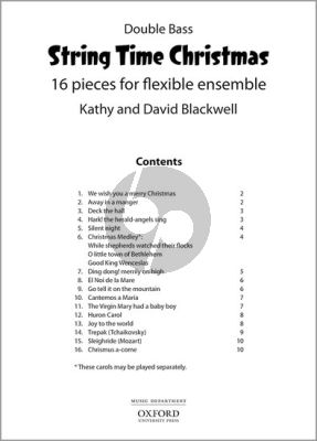 Blackwell String Time Christmas for Flexible Ensembe Double Bass Part (16 Pieces with Downloadable Resources)