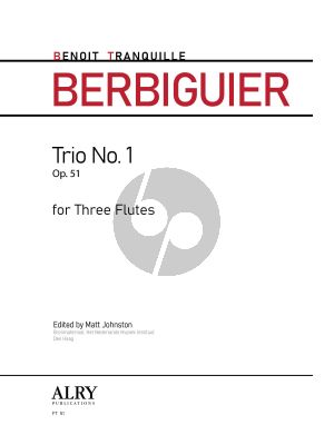 Berbiguier Trio Op. 51 No. 1 3 Flutes (Score/Parts) (edited by Matt Johnston)