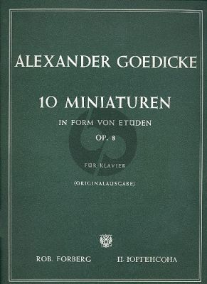 Goedicke 10 Miniaturen (in Form von Etuden) Op.8 Piano