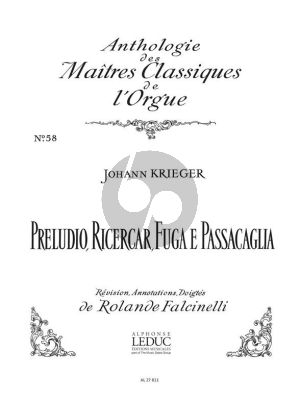 Krieger Preludio, Ricercar, Fuga e Passacaglia Orgue