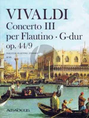 Vivaldi Concerto III RV 444 G-dur Op. 44/9 Flautino-Streicher=Bc Partitur (Winfried Michel) (Erstausgabe der Original-Fassung)