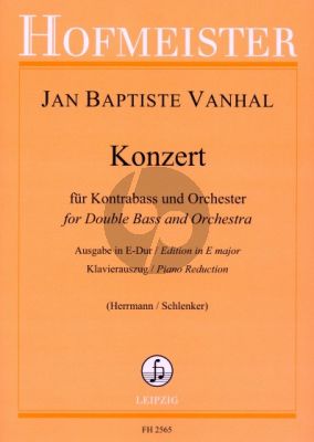 Vanhal Konzert D-dur Kontrabass und Orchester (KA) (Fassung in E-dur)