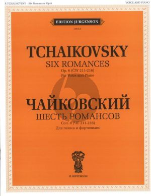 Tchaikovsky 6 Romances Op.60 Voice and Piano (Russian/English) (With transliterated text)