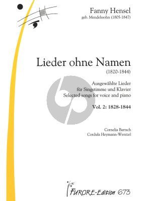 Hensel Lieder ohne Namen Vol.2 1828-1844 fur Gesang und klavier (Herausgegeben von Cornelia Batsch und Cordula Heyman-Wentzel)