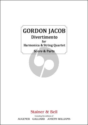 Jacob Divertimento for Harmonica and String Quartet (Score/Parts)
