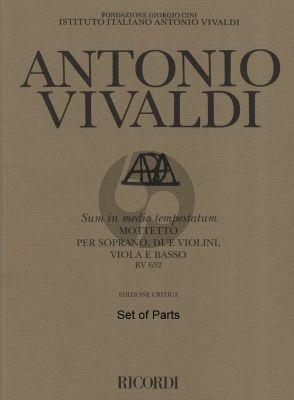 Vivaldi Sum in medio Tempestatum RV 632 Motetto per Soprano-2 Violini-Viola-Basso Set of Parts (Critical Edition)
