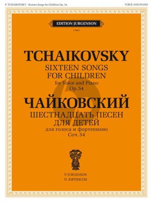 Tchaikovsky 16 Songs for Children Op.54 Voice and Piano