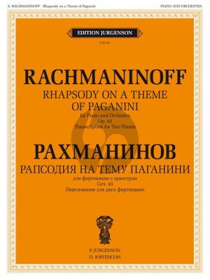 Rachmaninoff Rhapsody on a theme by Paganini Op.43 2 Piano's (reduction by composer)