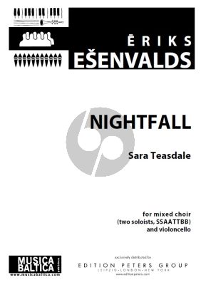 Esenvalds Nightfall for Mixed Choir (two soloists, SSAATTBB) and Violoncello (Score)