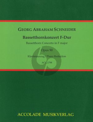Schneider Konzert F-Dur Op. 90 Bassethorn und Orchester (Klavierauszug) (Jean-Christophe Dassonville)