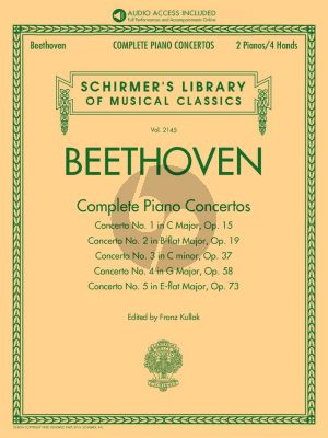 Beethoven Complete Piano Concertos Piano reduction (edited by Franz Kullak) (Book with Audio online of full performances & orchestral accompaniments)