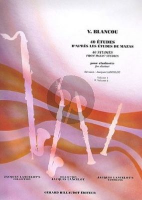 Blanco 40 Etudes d'Apres Mazas Volume 2 Clarinet (Jacques Lancelot)