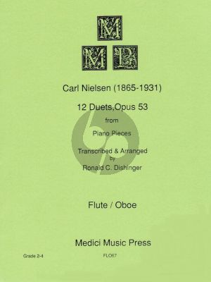 Nielsen 12 Duets Op.53 for Flute and Oboe (transcribed from Piano Pieces for Flute and Oboe) (Arranged by Ronald C. Dishinger)