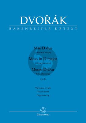 Dvorak Messe D-dur Op.86 Soli-Chor-Orgel (Orgelfassung) (Klavierauszug (lat.) (herausgegeben von Haig Utidjian)
