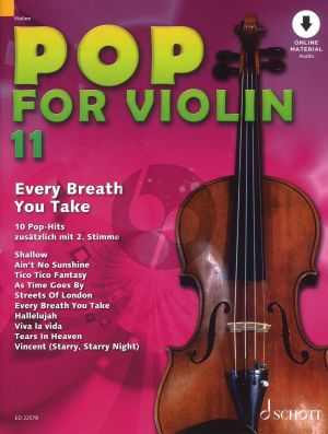Pop for Violin Vol.11 Every Breath You Take (10 Pop Hits with a 2nd. Violin) (Book with Audio Online)