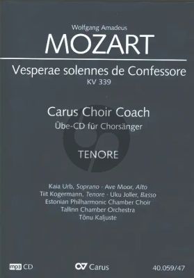 Mozart Vesperae Solennis de Confessore KV 339 Tenor Chorstimme MP3-CD (Carus Choir Coach)