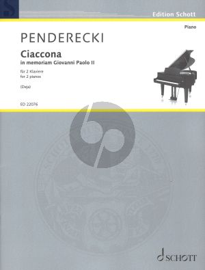 Penderecki Ciaccona - In memoriam Giovanni Paolo II arr. für 2 Klaviere Spielpartitur (nach der Originalfassung für Streichorchester) (aus Polnisches Requiem)