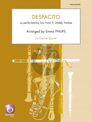Fonsi - Daddy Yankee Despacito for 4 Clarinets (Score/Parts) (arr. Emma Philips)