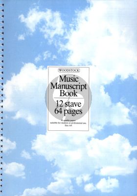 Miscellaneous Woodstock Manuscript Paper 12 Stave 64 Pages Spiral Bound