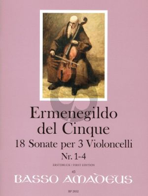 del Cinque 18 Sonate Band 1 No. 1 - 4 3 Violoncellos (Part./Stimmen) (Erik Harms)