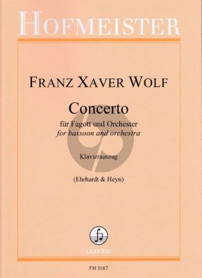 Wolf Concerto für Fagott und Orchester (Klavierauszug) (Susanne Ehrhardt und Walter Thomas Heyn)