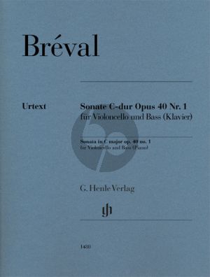 Breval Sonate C-dur op. 40 Nr. 1 für Violoncello und Bass (Klavier) (herausgegeben von Tabea Umbreit)