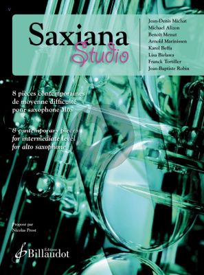 Album Saxiana Studio Saxophobe solo (8 contemporary pieces intermediate level)