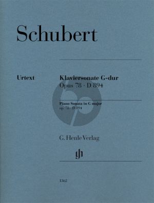 Schubert Sonate G-dur Op.78 D.894 Klavier (Revidierte Ausgabe Herausgeber Dominik Rahmer) (Henle-Urtext)
