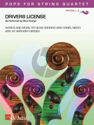 Rodrigo Drivers License for String Quartet (Score/Parts) (arr. Anthony Gröger)