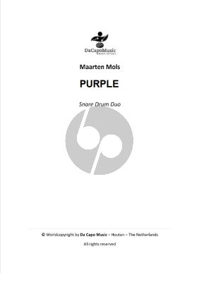 Mols Purple for Snare Drum Duo
