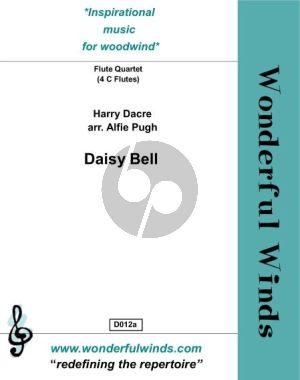Dacre Daisy Bell for Flute Quartet (4 Flutes in C) (Score and Parts) (Arranged by Alfie Pugh) (Grade 4+)