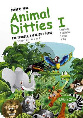 Plog Animal Ditties I for Trumpet in C or Bb, Narrator and Piano (Score and Parts) (Level: intermediate)