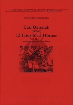 Oestreich 12 Trios Vol.1 (No.1-6) fur 3 Horner Partitur und Stimmen